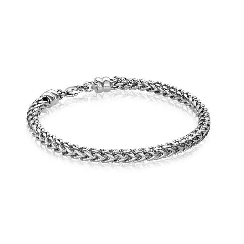 Women’s luxury gold bracelets-5MM ROUND FRANCO LINK CHAIN BRACELET