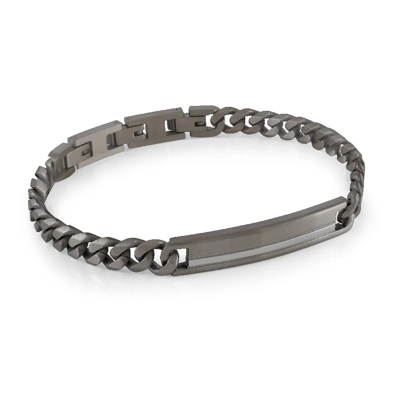 Women’s adjustable bangles-8MM CURB CHAIN ID BRACELET