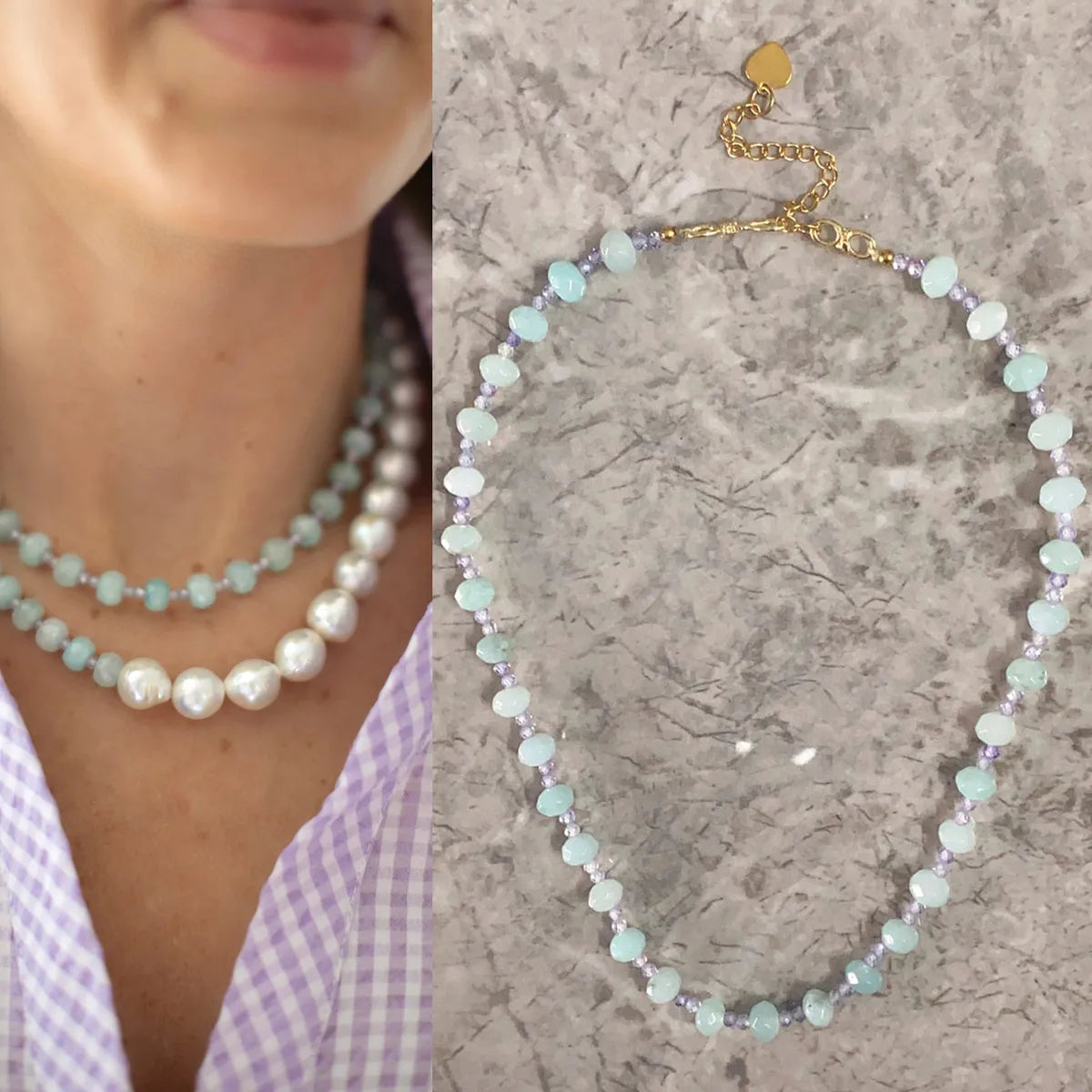 Macaron Pearl-Free 38 5cm Necklace