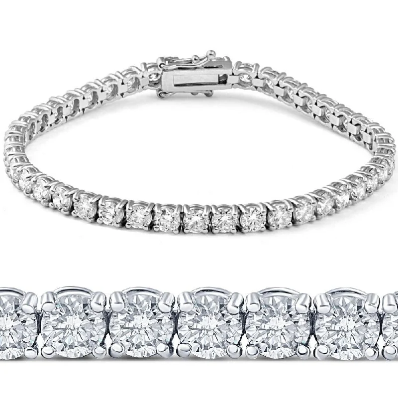 Women’s chunky bracelets-11ct Diamond Tennis Bracelet White Gold