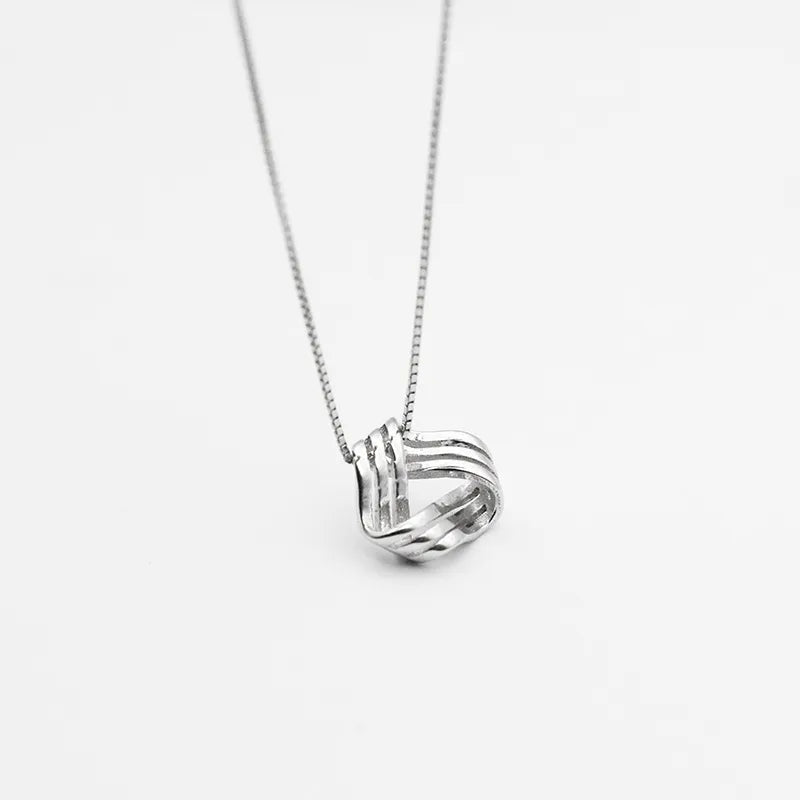 Women’s double-layer necklaces-Sterling Silver Basic Modern Style Classic Style Plating Geometric Pendant Necklace