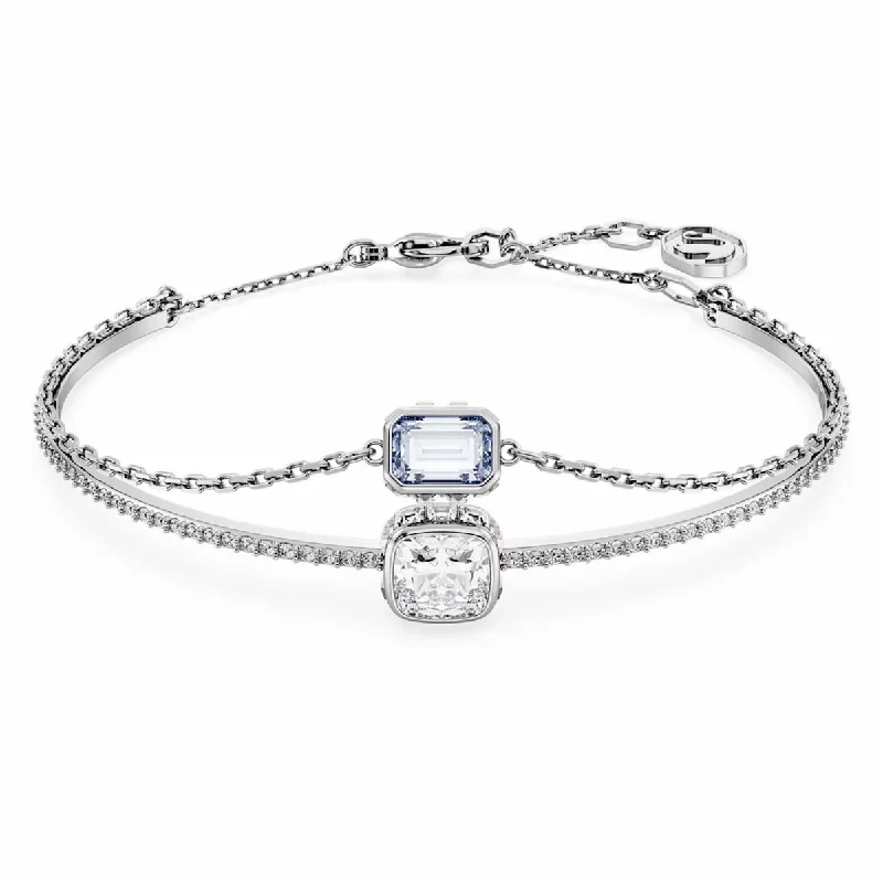 Women’s gemstone bracelets-Swarovski Blue Stilla Bangle Bracelet