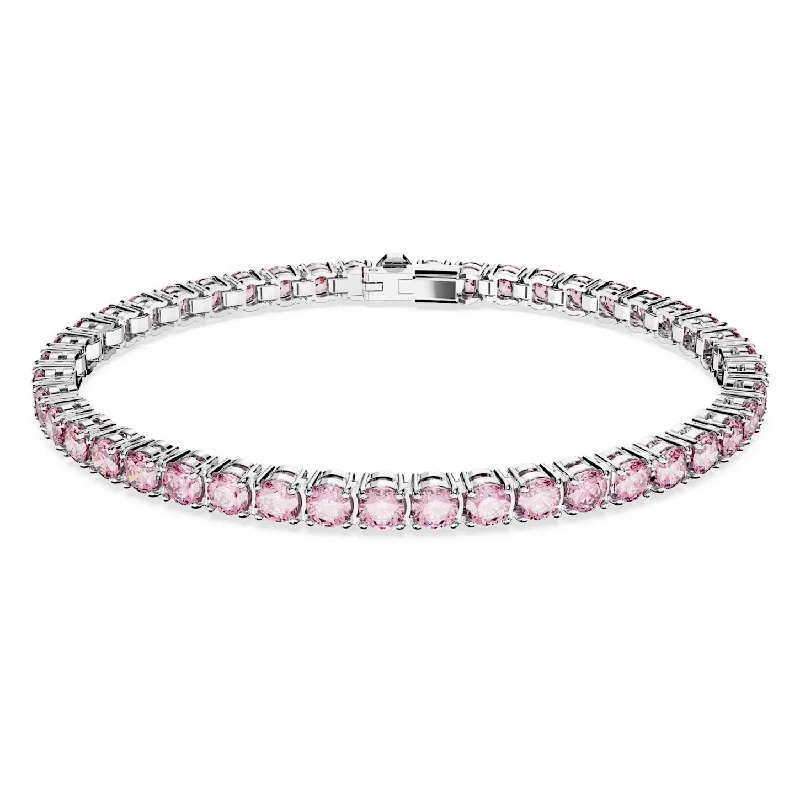 Women’s crystal bracelets-Swarovski Crystal Pink Matrix Bracelet