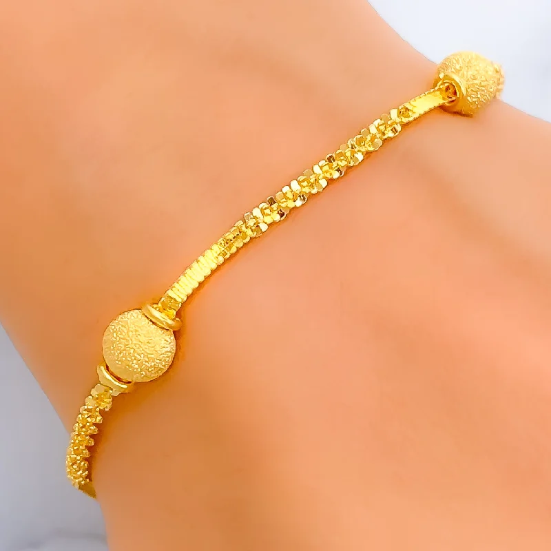 Women’s stackable bracelets-Fine Beaded 22K Gold Bracelet