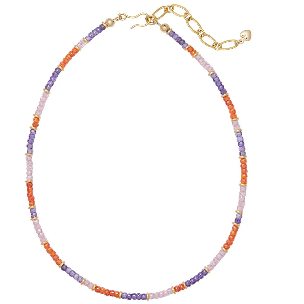 Purple Orange Stitching 38 5cm Necklace