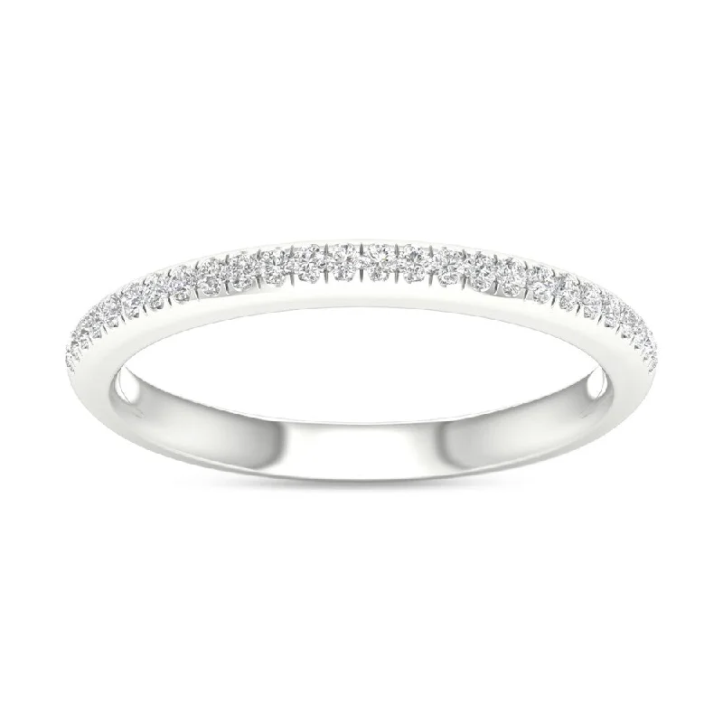 Women’s engagement rings with side diamonds-De Couer 10k White Gold 1/10ct TDW Wedding Band