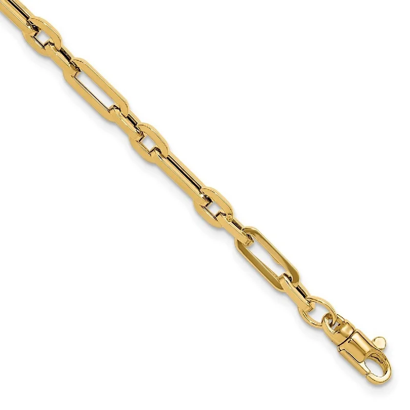 Women’s engraved bracelets-Curata 14k Yellow Gold Gold Polished Fancy Link Bracelet 7.5 Inch