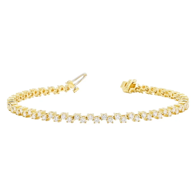 Women’s vintage bangles-Diamond Tennis Bracelet in 18kt Yellow Gold (2 1/5ct tw)