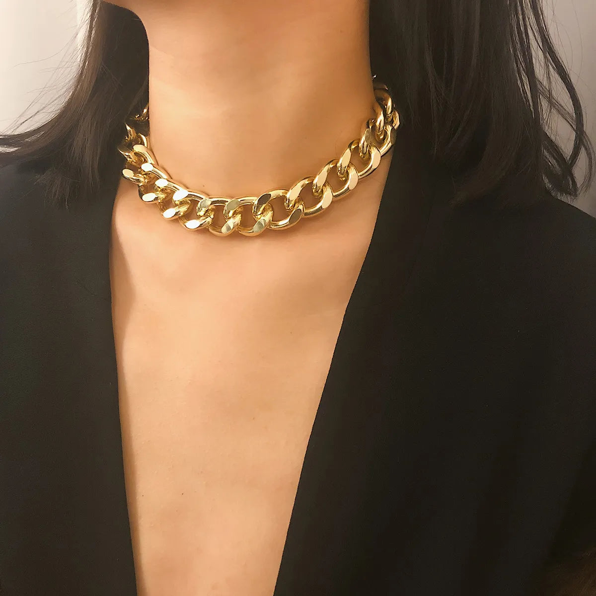 Women’s classic gold necklaces-Hip-hop Punk Geometric Alloy Wholesale Necklace