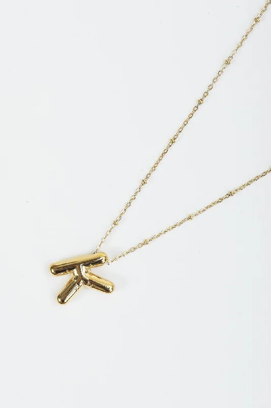 Women’s gemstone necklaces-Bubble "K" Gold Initial Necklace