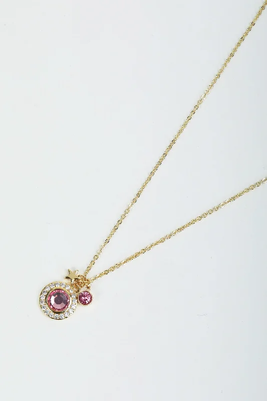 Women’s elegant gold necklaces-October Birthstone Charm Necklace