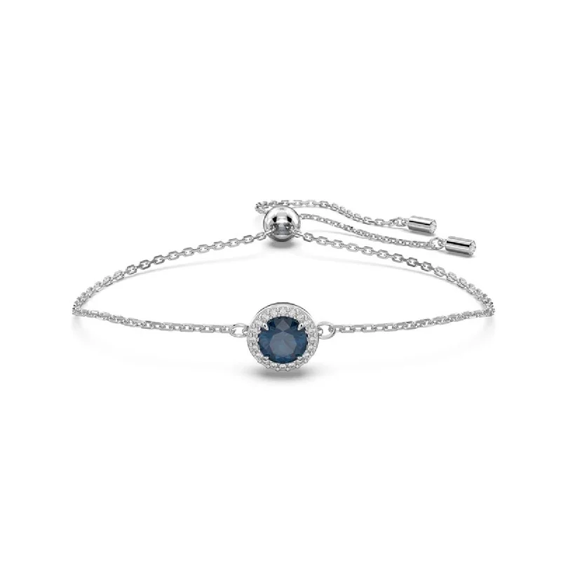 Women’s silver bangles-Swarovski Crystal Blue Constella Bracelet