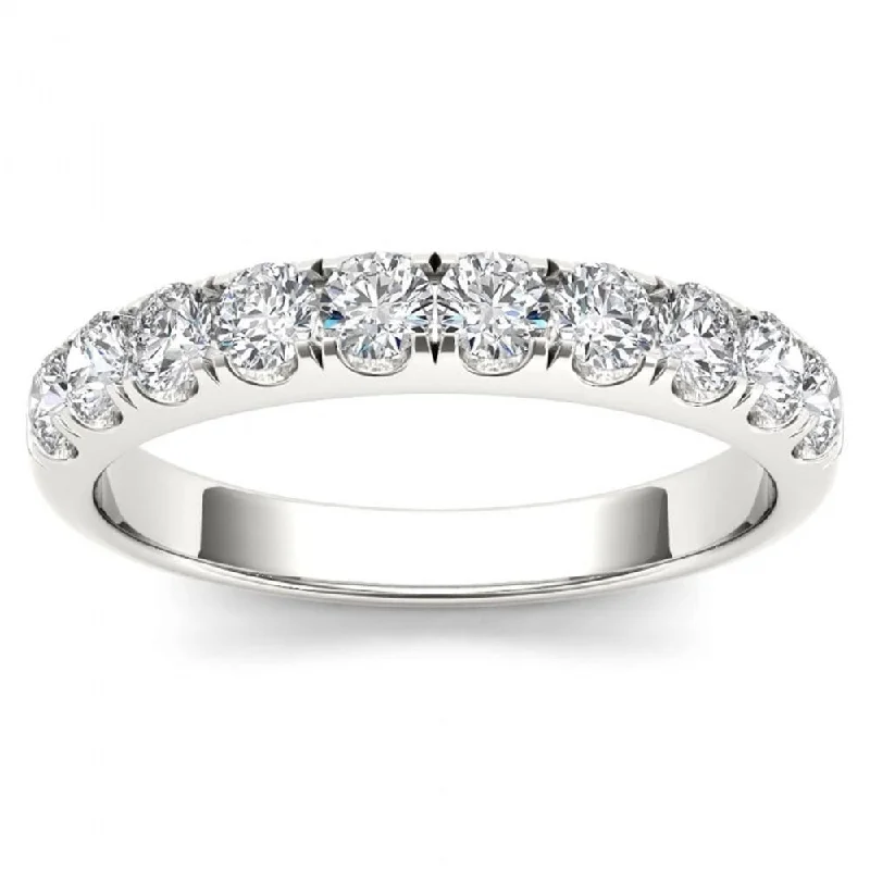 Women’s opal engagement rings-De Couer IGI Certified 14k White Gold 3/4ct TDW Wedding Band