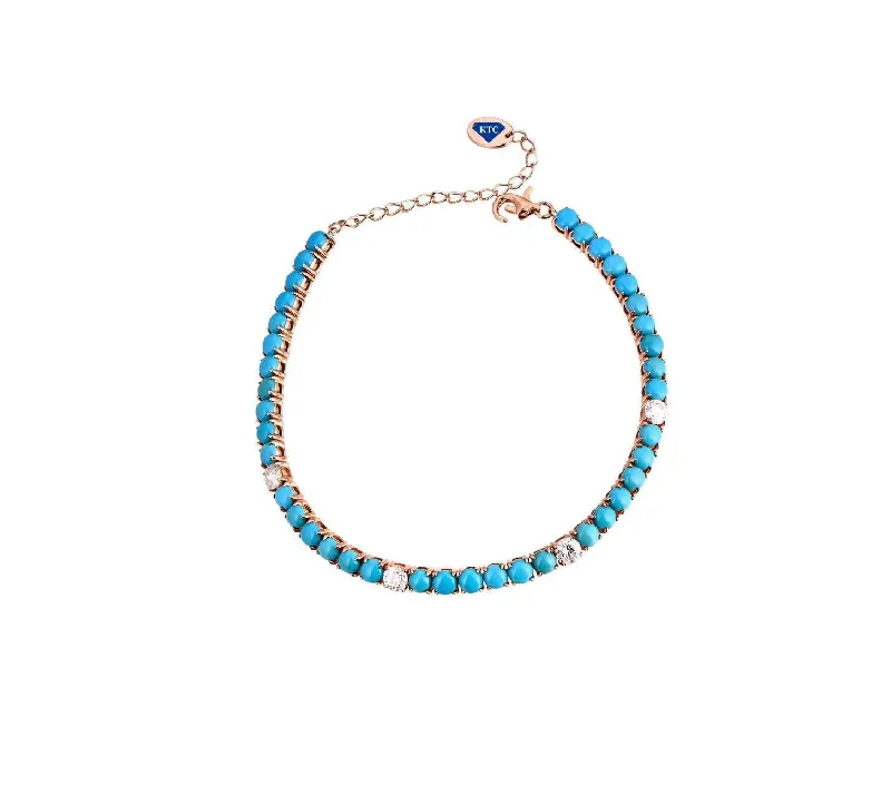 Women’s clasped bracelets-Turquoise with Diamond Bracelet