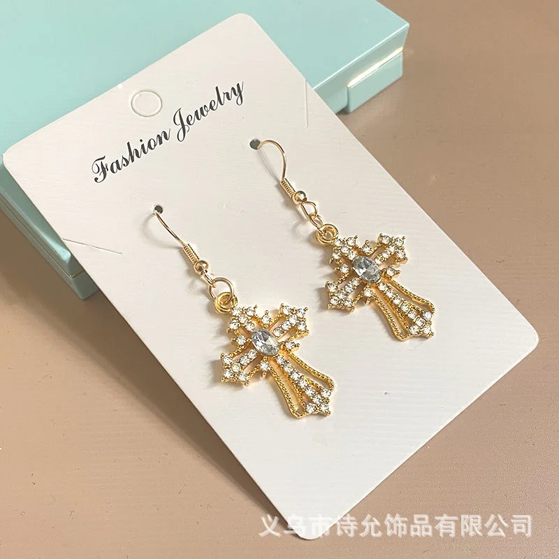 Golden White Diamond-Ear hook