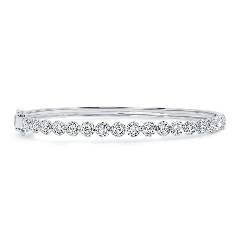 Women’s tennis bangle bracelets-14K White Gold Diamond Bangle Bracelet