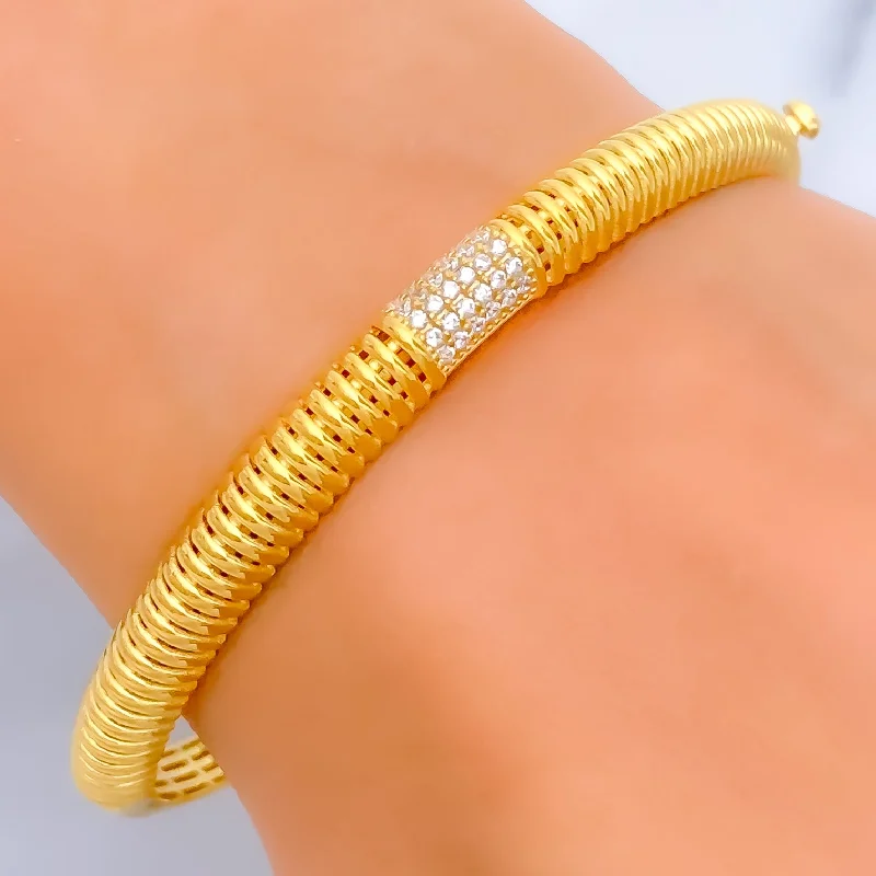 Women’s simple bangles-Striking 22k Gold Bangle Bracelet