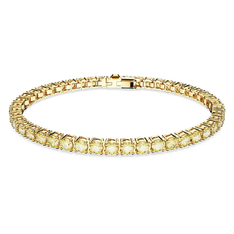 Women’s bangle bracelets-Swarovski Crystal Yellow Matrix Bracelet