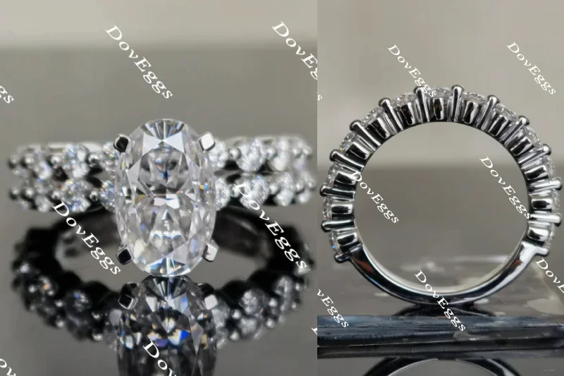 Women’s engagement rings with birthstones-Doveggs round moissanite/lab grown diamond band(wedding band only)-2.5mm band width