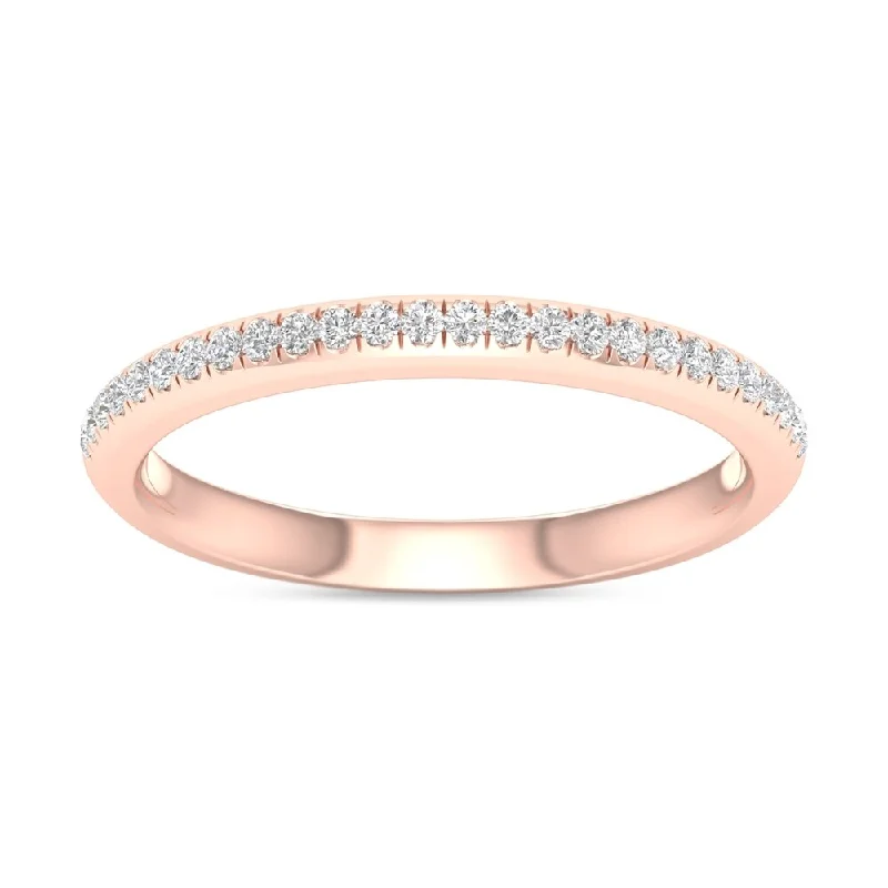 Women’s twist engagement rings-De Couer 10k Rose Gold 1/10ct TDW Wedding Band