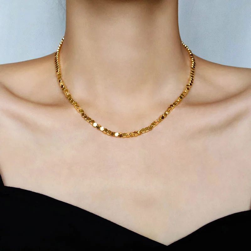 Silver Necklace-Gold