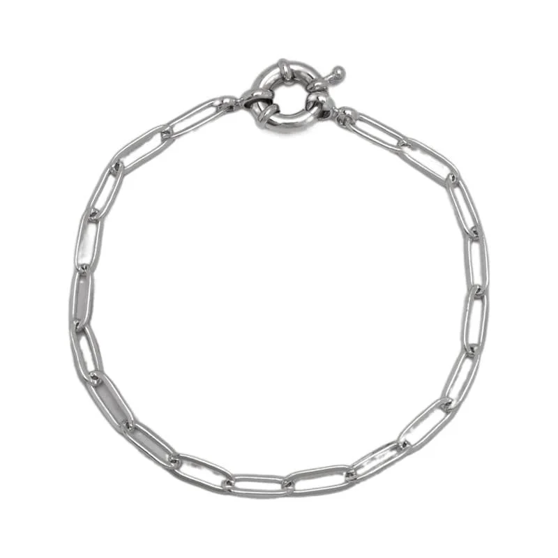 Women’s delicate bracelets-Victoria Townsend Small Fine Silver Plated Paperclip Bracelet-7.5"