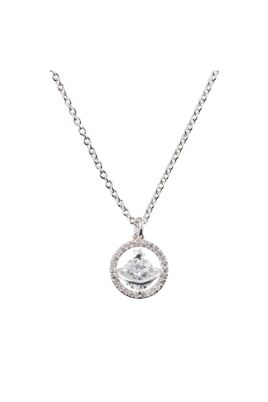 Women’s layered charm necklaces-Silver Plated Cubic Zirconia Star Pendant Necklace