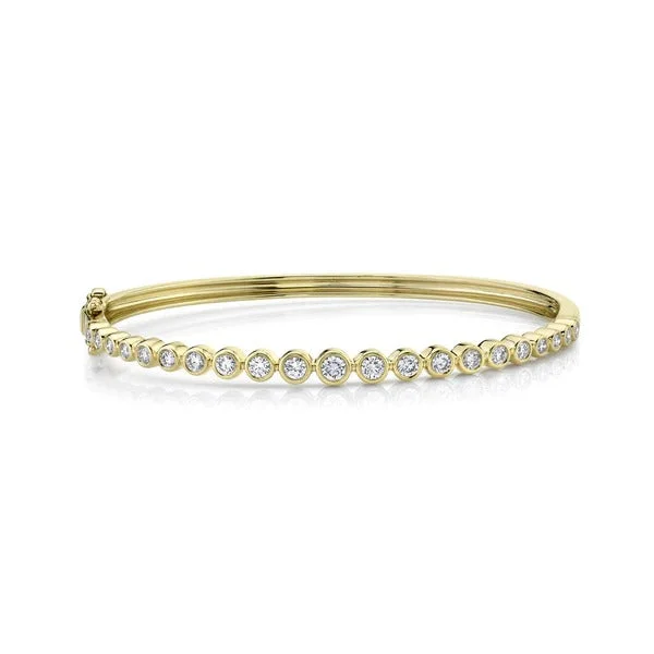 Women’s bangles-SHY CREATION - BEZEL SET DIAMOND BANGLE BRACELET