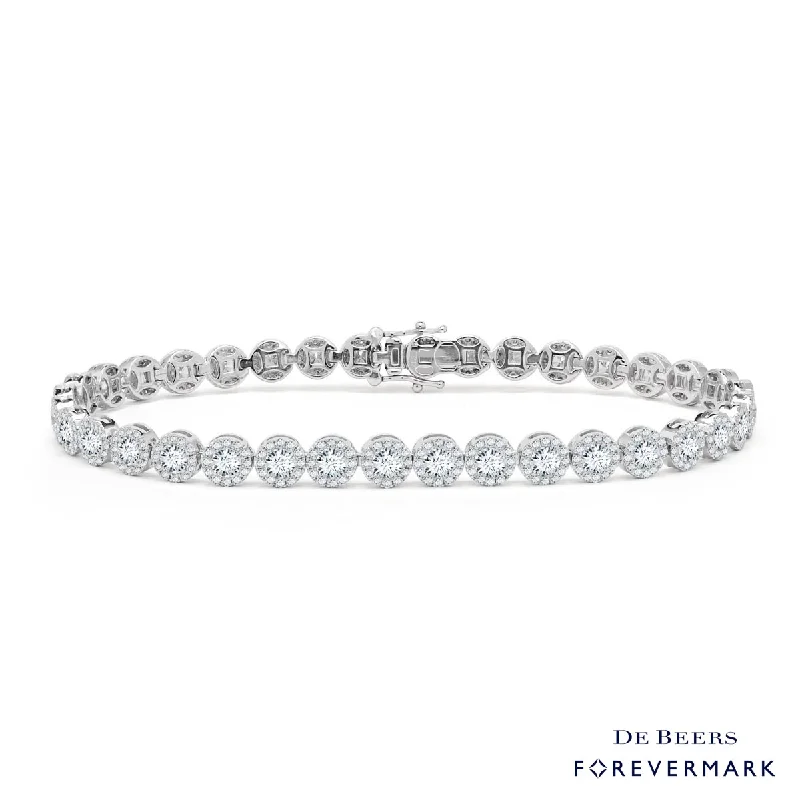 Women’s adjustable bracelets-Forevermark Center of My Universe Diamond Halo Bracelet in 18kt White Gold (4 1/2ct tw)