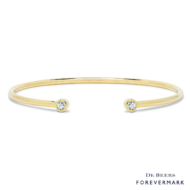 Women’s silver tennis bracelets-Forevermark Diamond Bangle Bracelet in 18kt Yellow Gold (1/4ct tw)