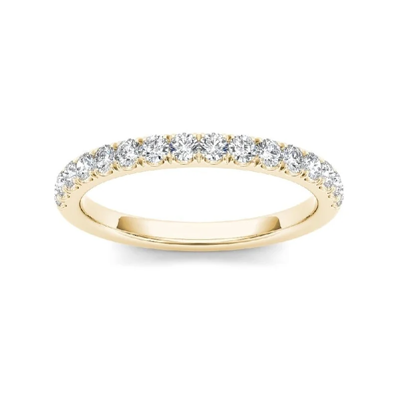 Women’s colored diamond engagement rings-De Couer 10k Yellow Gold 1/3ct TDW Diamond Wedding Band