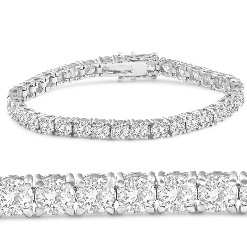 Women’s luxury bangle bracelets-12 Ct. Round Cut Natural Diamond White Gold Round Cut Tennis Bracelet 7"