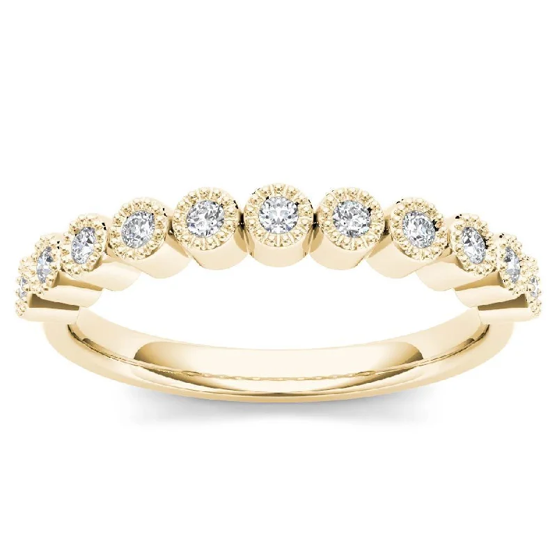 Women’s diamond engagement rings-De Couer 10k Yellow Gold 1/8ct TDW Wedding Band