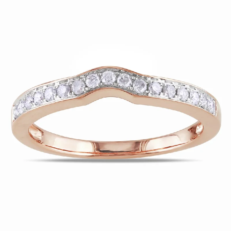 Women’s affordable diamond engagement rings-Miadora 14k Rose Gold 1/4ct TDW Diamond Wedding Band (G-H, I1-I2)