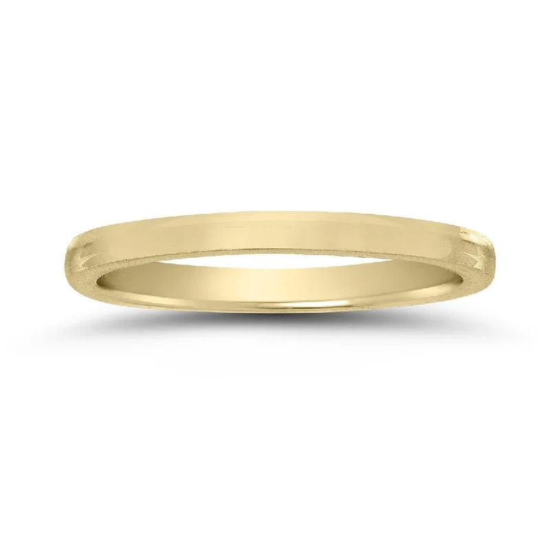 Women’s modern engagement rings-1.5MM European Contour Wedding Band in 14K Yellow Gold