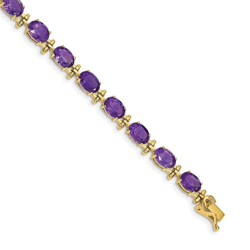 Women’s tropical bracelets-Curata 5mm 14k Amethyst Bracelet