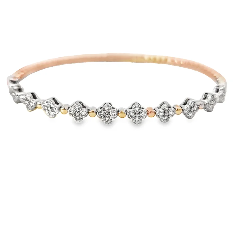 Women’s matching bracelets and rings-DIAMOND CLOVER BANGLE BRACELET