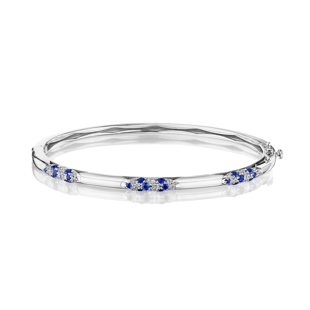 Women’s matching bracelets and rings-Tacori 18K White Gold Sapphire and Diamond Bracelet