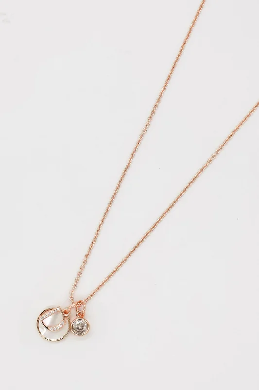 Women’s designer necklaces-D Initial Necklace in Rose Gold